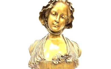 Bronze Bust of a Maiden Signed G. F. Pamano