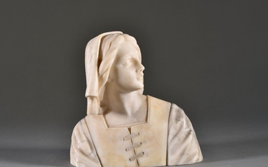 Buste de femme en albâtre XXème siècle H... - Lot 60 - De Baecque et Associés