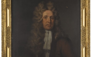 CIRCLE OF MICHAEL DAHL | Portrait of a gentleman, half-length, wearing a brown coat