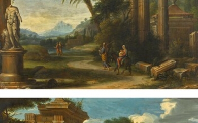 CIRCLE OF PIERRE ANTOINE PATEL | THE FLIGHT INTO EGYPT; AND CHRIST APPEARING TO SAINT PETER ON THE APPIAN WAY