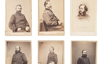 [CIVIL WAR - ANTIETAM]. BRADY, Mathew (1822-1896), photographer. A group of 6 CDVs of Union generals