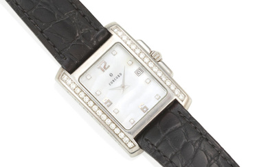 CONCORD: A STAINLESS STEEL, MOTHER-OF-PEARL AND DIAMOND 'SPORTIVO' WRISTWATCH