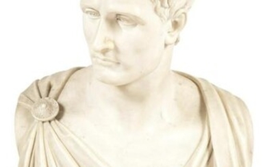 Carrara Marble Bust of Napoleon Bonaparte in Classical