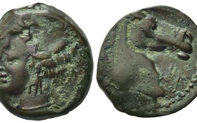 Carthaginian Domain, Sardinia, c. 300-264 BC. Æ (20mm, 4.53g). Head...