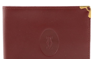 Cartier Must de Cartier Bifold Wallet in Smooth Burgundy Leather with Box