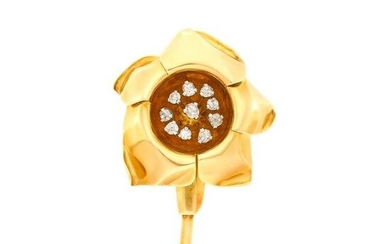 Cartier Paris Gold and Diamond Flower Clip