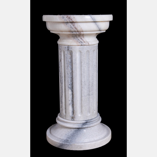 Carved Marble Column Form Pedestal