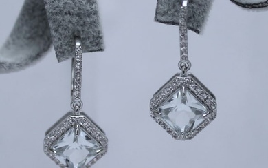 Certified 2.4 ctw diamond earrings - 14k white gold