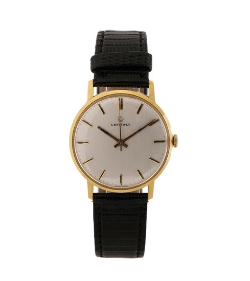 Certina A wristwatch of 18k gold. Ref. 5210. Mechanical movement with manual...