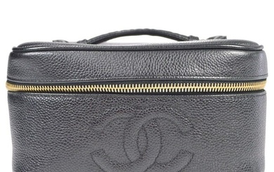 Chanel Black Caviar Vanity Handbag