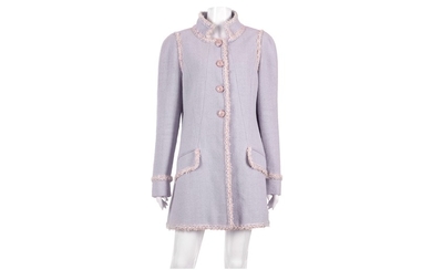 Chanel Lilac Boucle Long Jacket - size 46