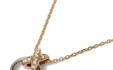 Chaumet K18PG Pink Gold K18WG White Premierian Pendant Necklace 081697-000 Diamond 6.3g 42cm Women's