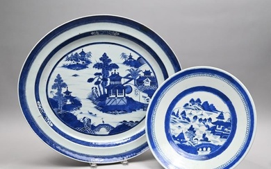 Chinese Export Canton Porcelain Charger & Platter