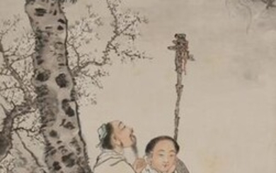 Chinese Painting of Scholar by Guan Wei Xi