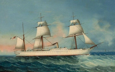 Chinese School circa 1875 The HMS "Himalaya" under Sail