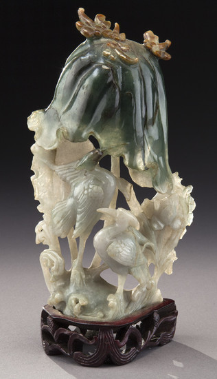 Chinese carved jadeite statue