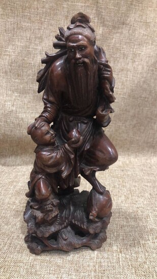 Chinese wooden statue 1950