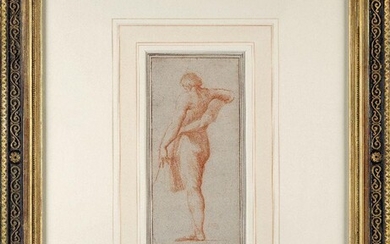 Circle of Gilles Demarteau, French 1722-1776- Study of a draped...