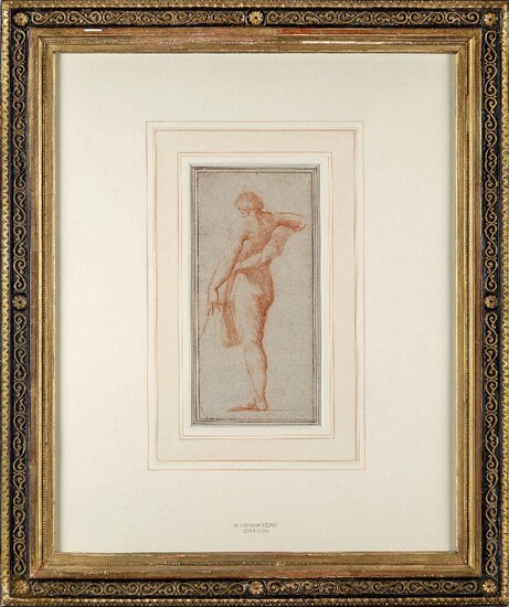Circle of Gilles Demarteau, French 1722-1776- Study of a draped...