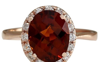 Citrine Diamond Ring 14K Rose Gold