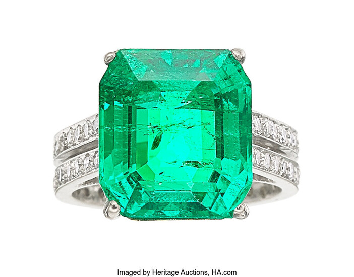 Colombian Emerald, Diamond, White Gold Ring The eternity ring...