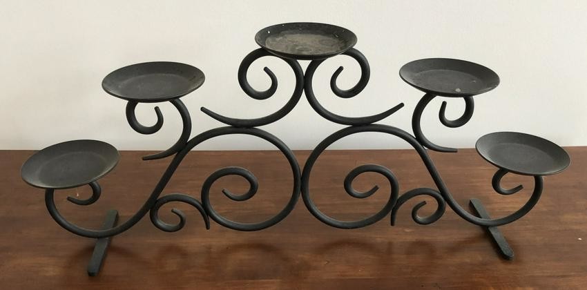 Contemporary Wrought Metal Candle Holder