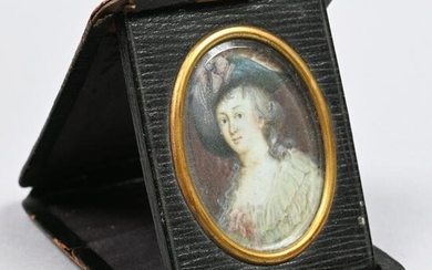 Continental Portrait Miniature Depicting A Woman