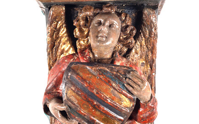 Corbel with angel and heraldic crest, Spain, 16th century