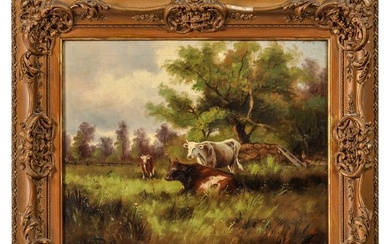 D. Casti 20C. Antique Pastoral Landscape Painting