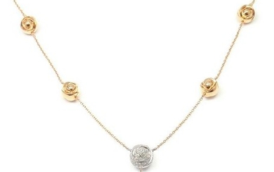 Damiani BOCCIOLO 18k Rose/White Diamond Necklace