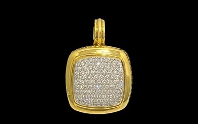 David Yurman 18K Yellow Gold Pave Diamonds Albion Large Enhancer Pendant