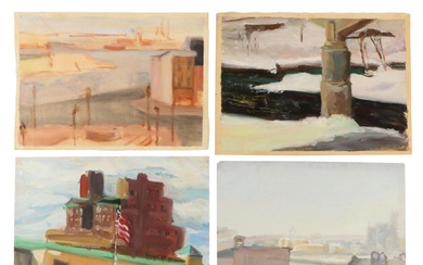Deborah Kriger Oil Paintings of Cityscapes, Late 20th Century