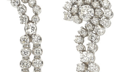 Diamond, White Gold Earrings Stones: Full-cut diamonds weighing a...
