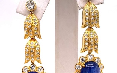 Diamond and Sapphire Chandelier Earrings