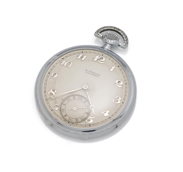 E Gubelin, Lucerne manual winding open face pocket watch with...