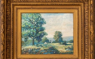 E. P. Fetterolf Landscape Oil on Board, 1926