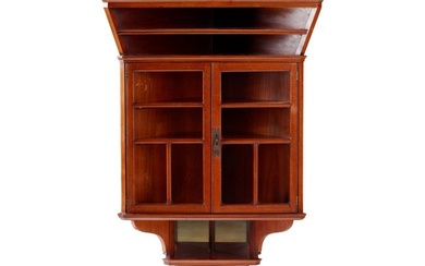 E. W. GODWIN (1833-1886), PROBABLY MADE BY WILLIAM WATT AESTHETIC MOVEMENT HANGING CORNER CABINET