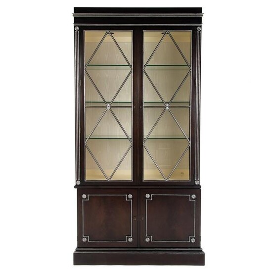 E.J. Victor Regency Style Ebonized Curio Cabinet