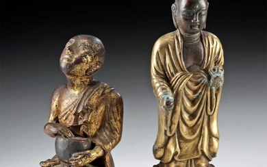 Early Buddhist Monk Figures - Japanese & Burmese