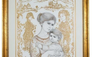 Edna Hibel Signed Lithograph Mother and Child