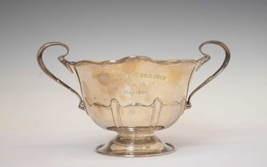 Edward VII silver twin-handled pedestal bowl