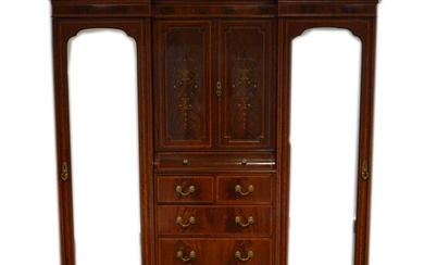 Edwardian inlaid mahogany three-piece bedroom suite, in the style of Maple & Co.