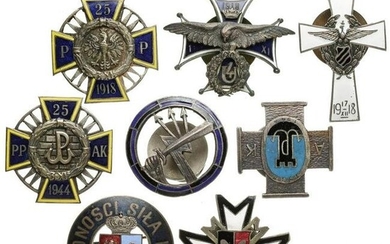 Eight badges, 1st half of the 20th century