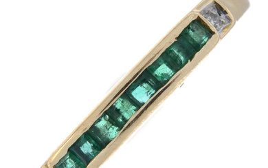 Emerald & diamond eternity ring