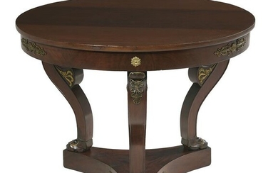 Empire-Style Ormolu-Mounted Mahogany Center Table