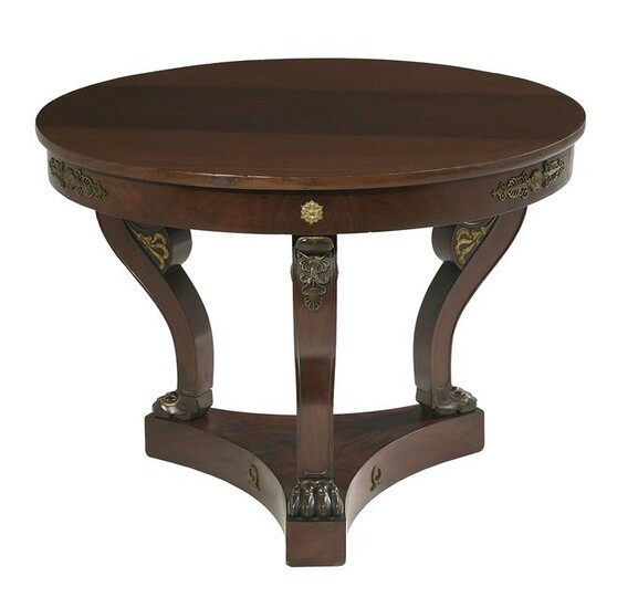 Empire-Style Ormolu-Mounted Mahogany Center Table