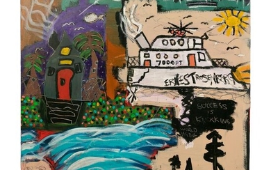 Ernest Rosenberg Outsider Graffiti Art Painting
