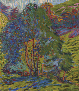 Ernst Ludwig Kirchner (1880-1938), Waldstück (recto); Bergwald mit Haus (verso)