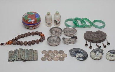 Estate Chinese Bangles, Fossils, Bottles & Decors