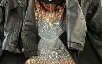 Express leather Jacket, Sequined Tank Top, Ladies